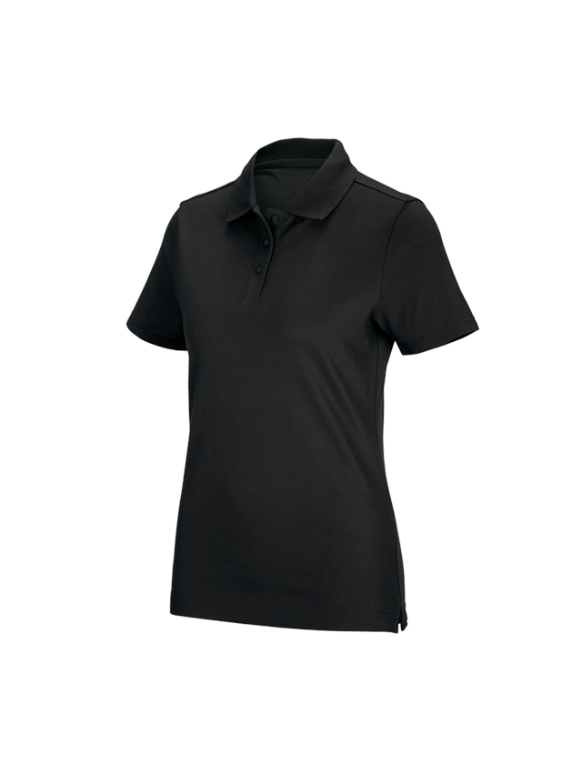 Shirts & Co.: e.s. Funktions Polo-Shirt poly cotton, Damen + schwarz