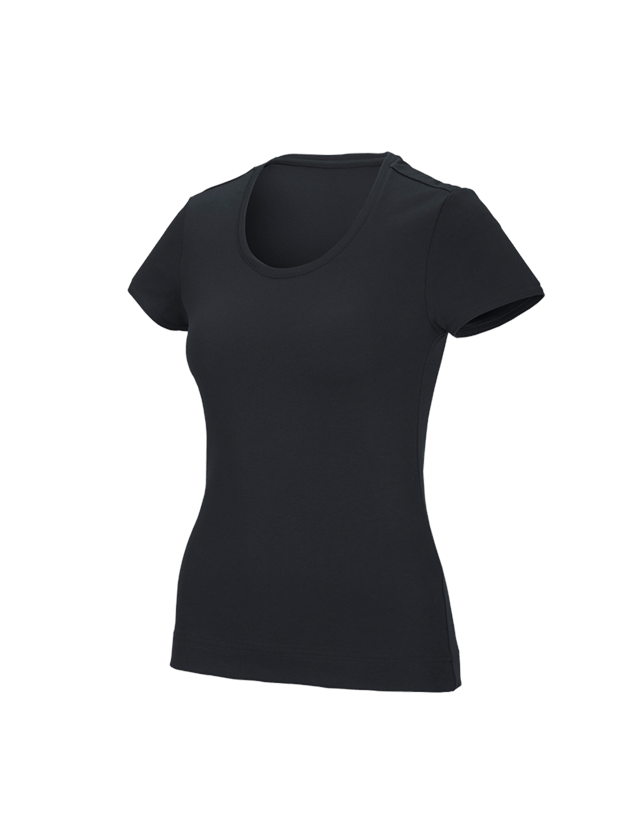 Hauts: e.s. T-shirt fonctionnel poly cotton, femmes + noir