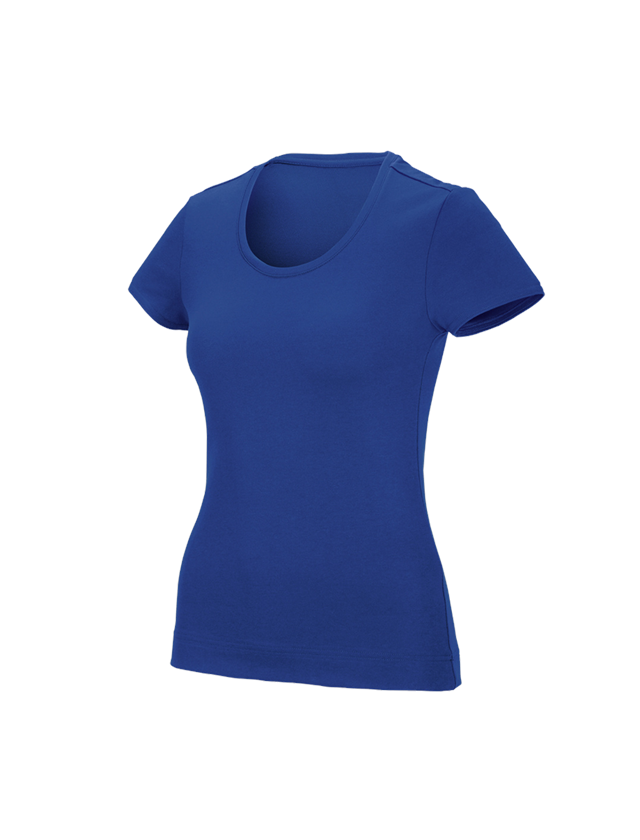 Hauts: e.s. T-shirt fonctionnel poly cotton, femmes + bleu royal 2