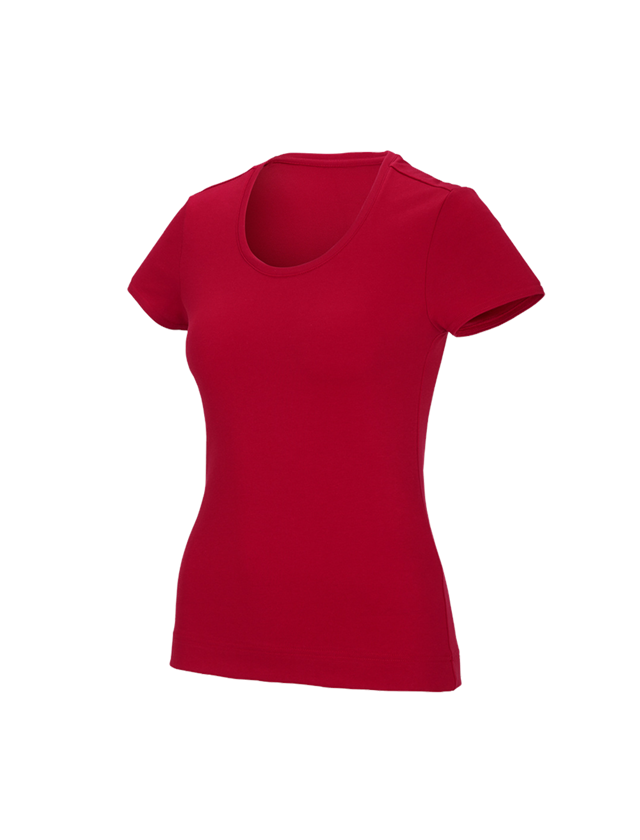 Hauts: e.s. T-shirt fonctionnel poly cotton, femmes + rouge vif