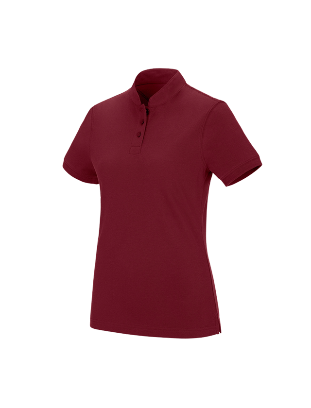 Themen: e.s. Polo-Shirt cotton Mandarin, Damen + rubin