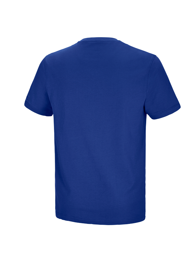 Hauts: e.s. T-shirt cotton stretch Pocket + bleu royal 1