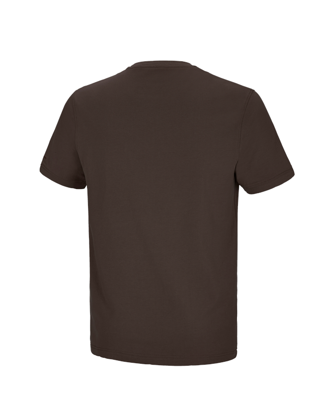Hauts: e.s. T-shirt cotton stretch Pocket + marron 3