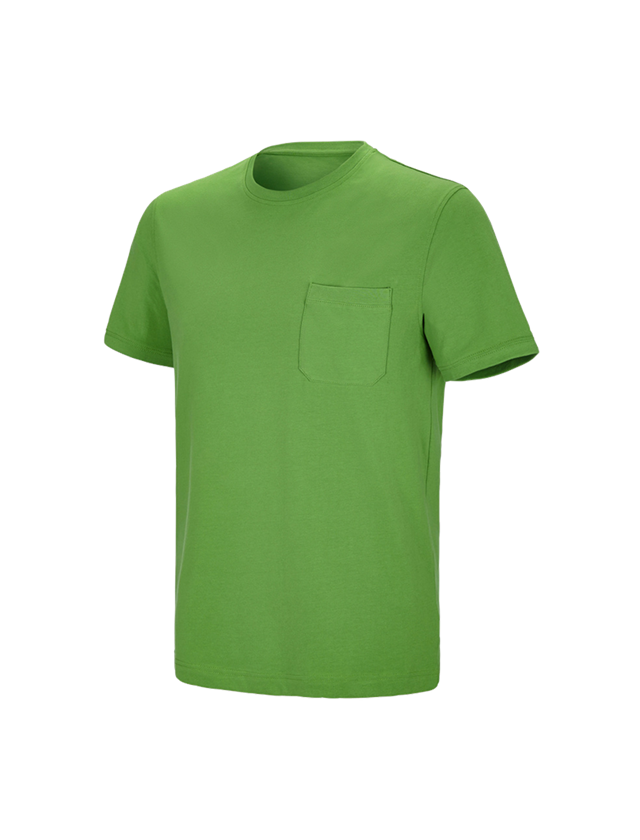 Shirts & Co.: e.s. T-Shirt cotton stretch Pocket + seegrün