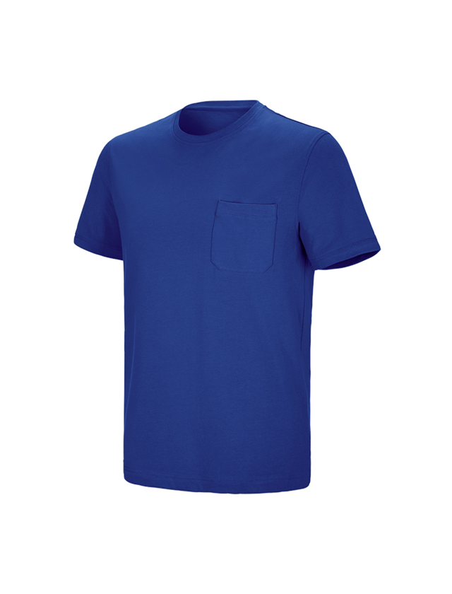 Thèmes: e.s. T-shirt cotton stretch Pocket + bleu royal