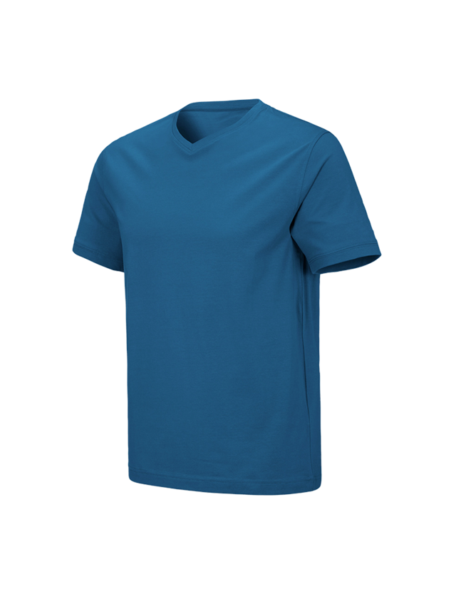 Horti-/ Sylvi-/ Agriculture: e.s. T-shirt cotton stretch V-Neck + atoll