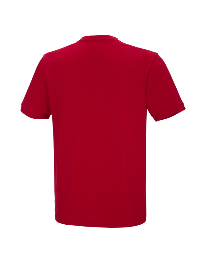 Hauts: e.s. T-shirt cotton stretch V-Neck + rouge vif 1