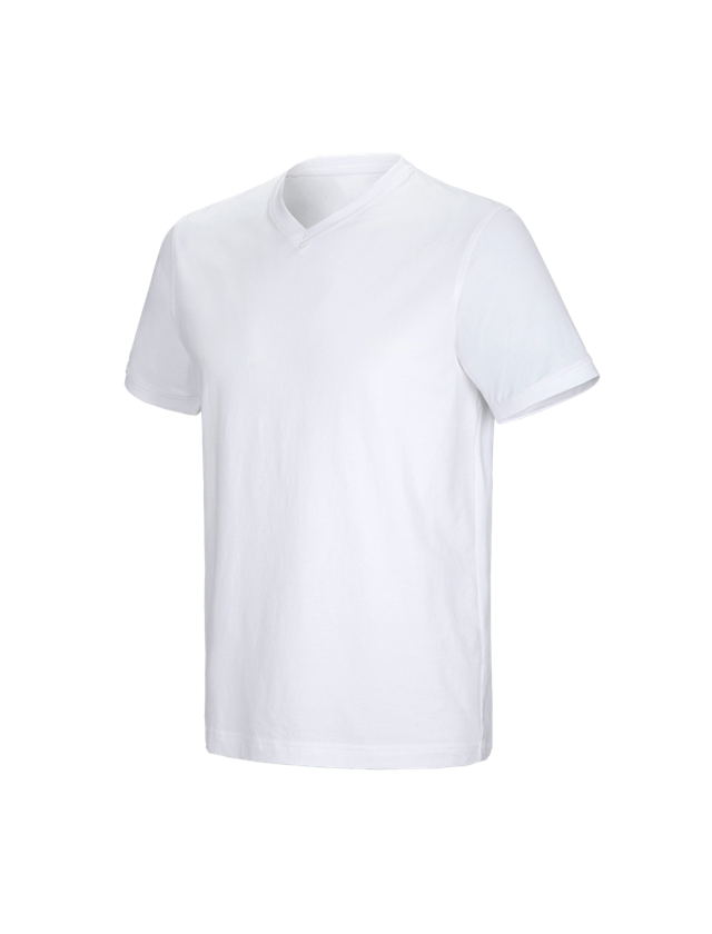 Menuisiers: e.s. T-shirt cotton stretch V-Neck + blanc 2