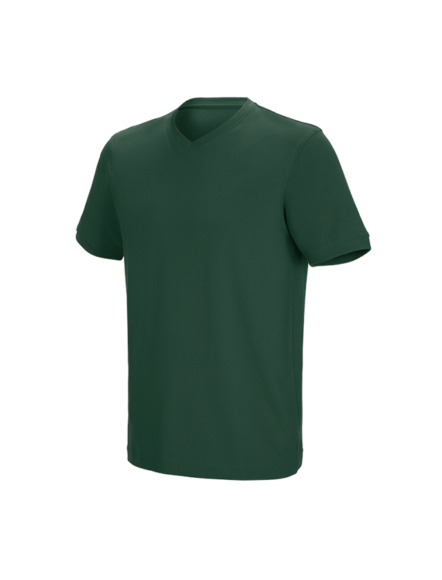 Installateurs / Plombier: e.s. T-shirt cotton stretch V-Neck + vert