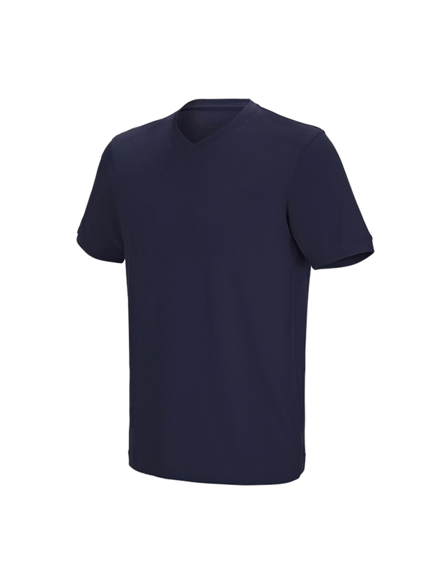 Menuisiers: e.s. T-shirt cotton stretch V-Neck + bleu foncé 2
