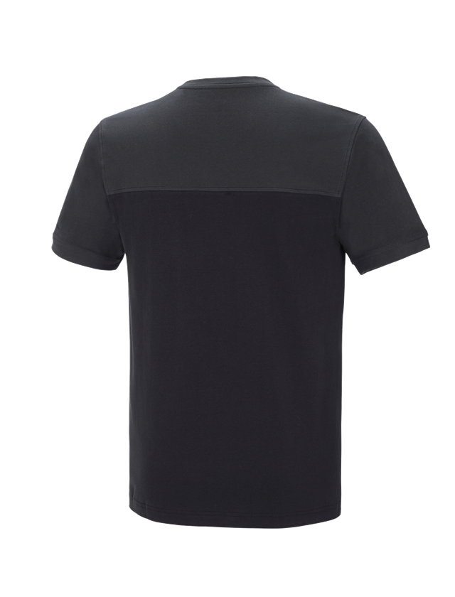 Hauts: e.s. T-shirt cotton stretch bicolor + noir/graphite 3