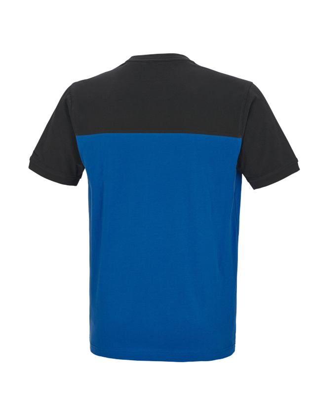 Shirts & Co.: e.s. T-Shirt cotton stretch bicolor + enzianblau/graphit 2
