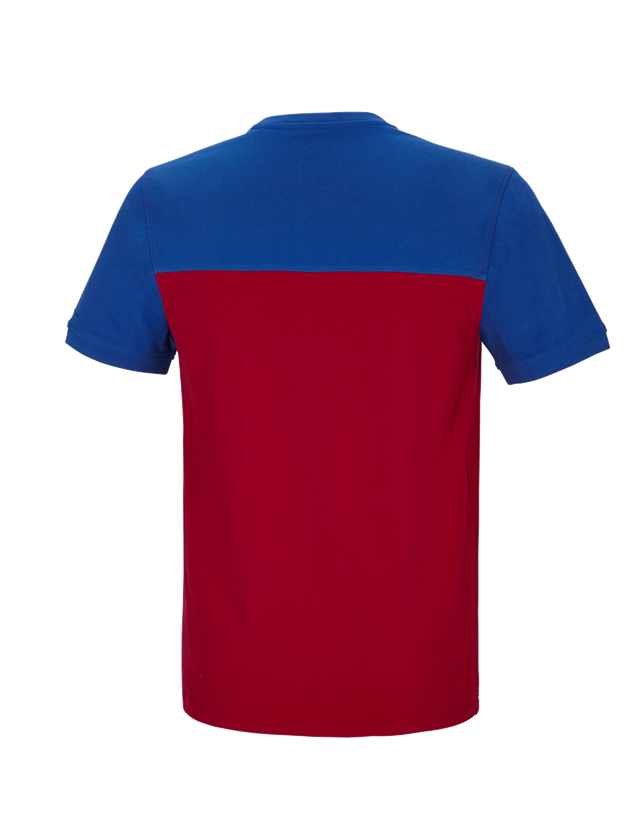 Schreiner / Tischler: e.s. T-Shirt cotton stretch bicolor + feuerrot/kornblau 1