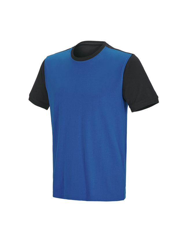 Shirts & Co.: e.s. T-Shirt cotton stretch bicolor + enzianblau/graphit 1