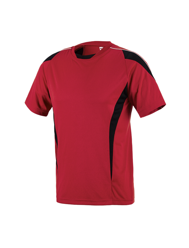 Shirts & Co.: e.s. Funktions-T-Shirt poly Silverfresh + rot/schwarz 1