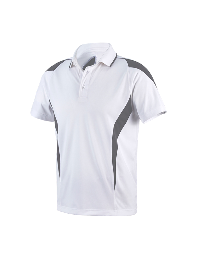 Thèmes: e.s. Polo-shirt fonctionnel poly Silverfresh + blanc/ciment 2