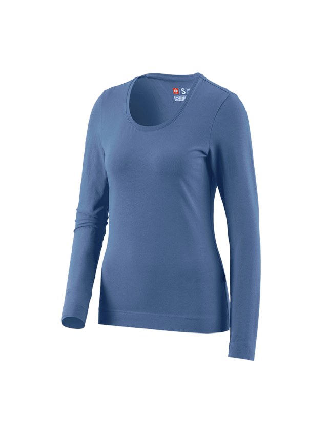 Shirts & Co.: e.s. Longsleeve cotton stretch, Damen + kobalt 2