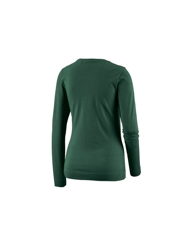 Hauts: e.s. Longsleeve cotton stretch, femmes + vert 1