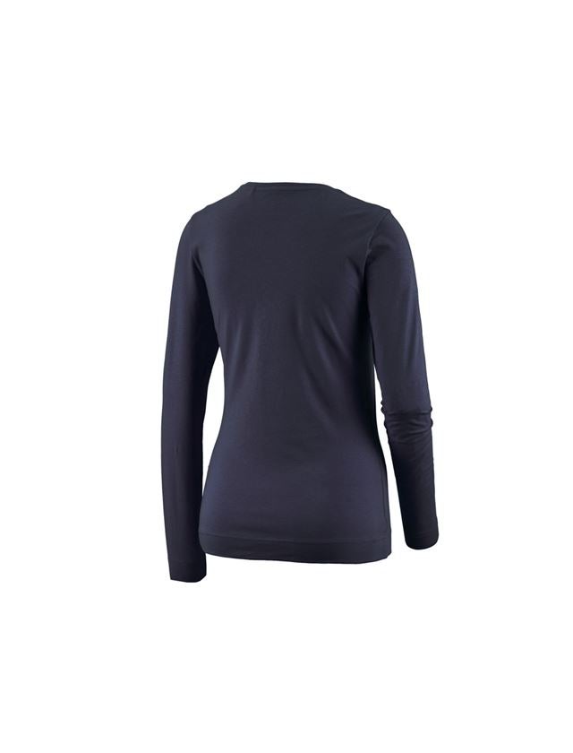 Shirts & Co.: e.s. Longsleeve cotton stretch, Damen + dunkelblau 1