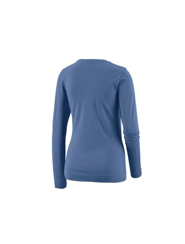 Shirts & Co.: e.s. Longsleeve cotton stretch, Damen + kobalt 3