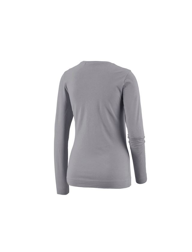Shirts & Co.: e.s. Longsleeve cotton stretch, Damen + platin 1