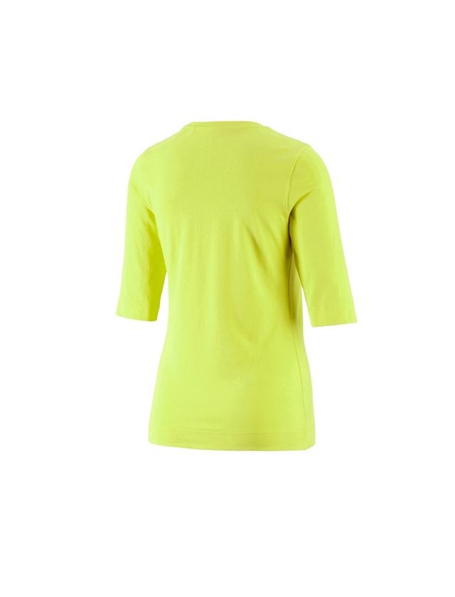 Hauts: e.s. Shirt à manches 3/4 cotton stretch, femmes + vert mai 1
