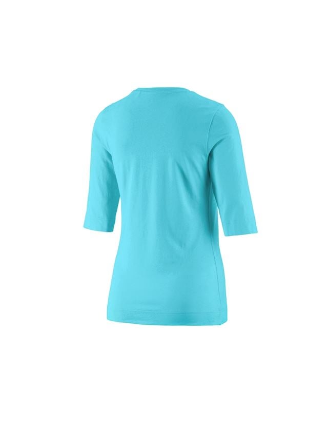 Hauts: e.s. Shirt à manches 3/4 cotton stretch, femmes + bleu capri 1