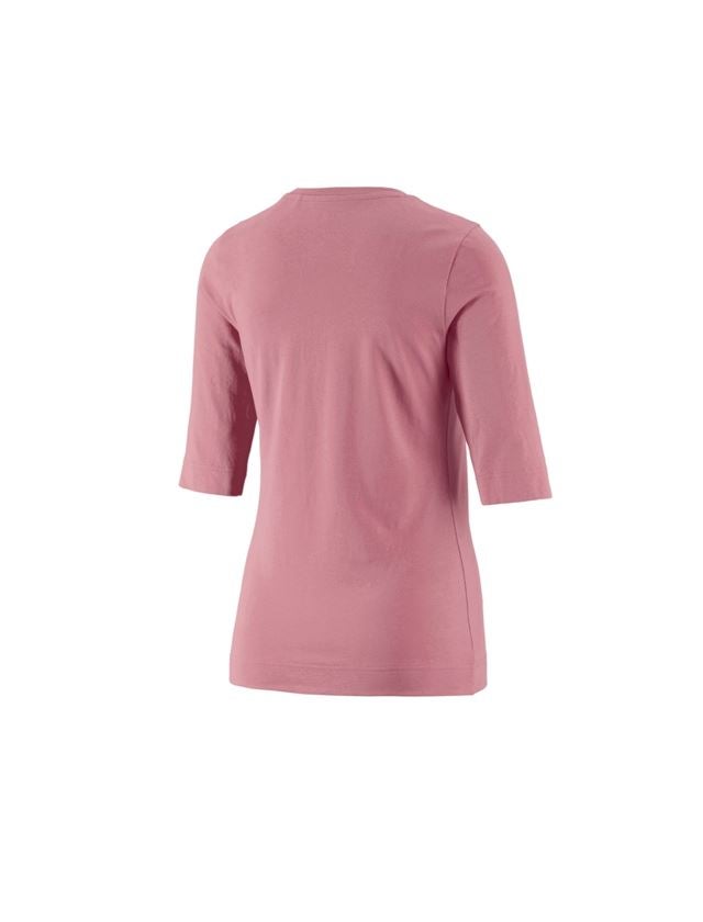 Hauts: e.s. Shirt à manches 3/4 cotton stretch, femmes + vieux rose 1