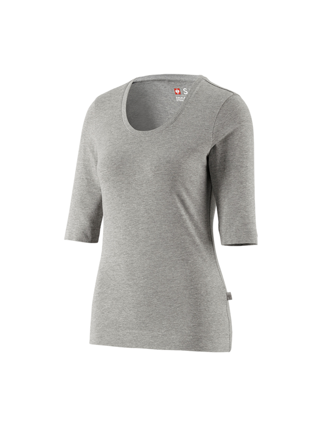Installateur / Klempner: e.s. Shirt 3/4-Arm cotton stretch, Damen + graumeliert