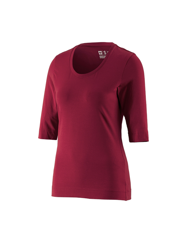 Galabau / Forst- und Landwirtschaft: e.s. Shirt 3/4-Arm cotton stretch, Damen + bordeaux