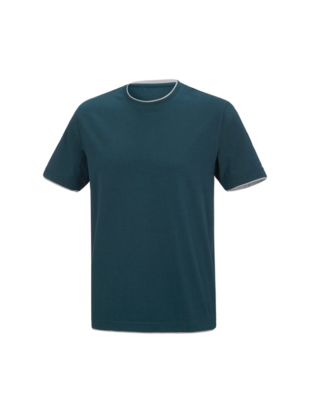 Installateurs / Plombier: e.s. T-Shirt cotton stretch Layer + bleu marin/platine