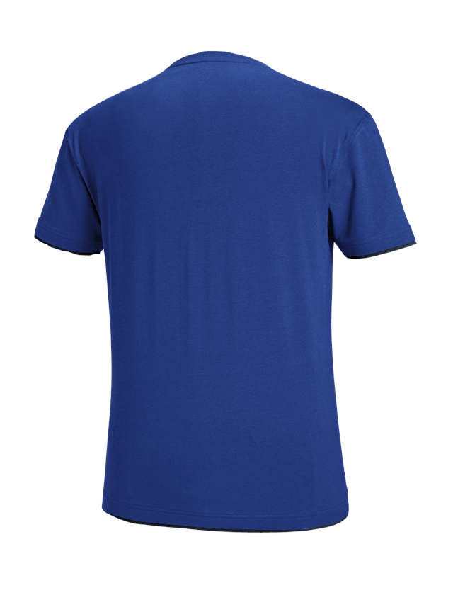 Hauts: e.s. T-Shirt cotton stretch Layer + bleu royal/noir 3