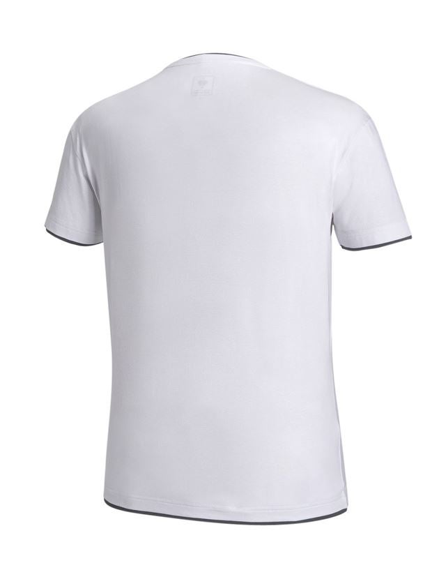 Installateurs / Plombier: e.s. T-Shirt cotton stretch Layer + blanc/gris 2