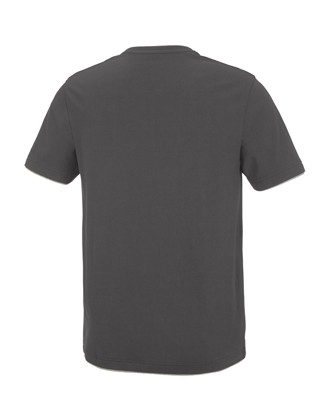 Hauts: e.s. T-Shirt cotton stretch Layer + anthracite/platine 1