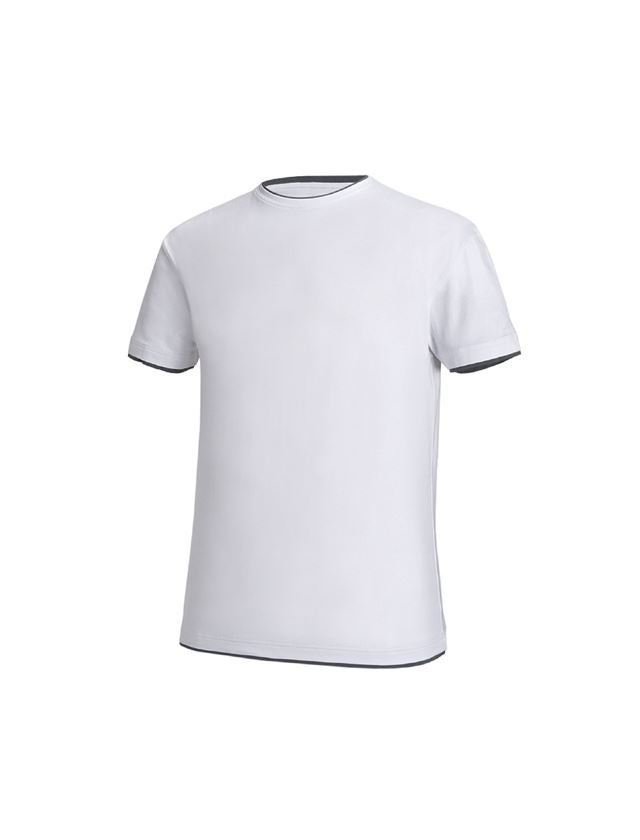 Menuisiers: e.s. T-Shirt cotton stretch Layer + blanc/gris 1