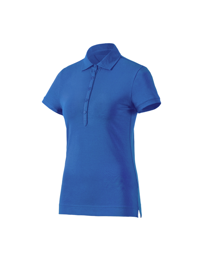 Menuisiers: e.s. Polo cotton stretch, femmes + bleu gentiane