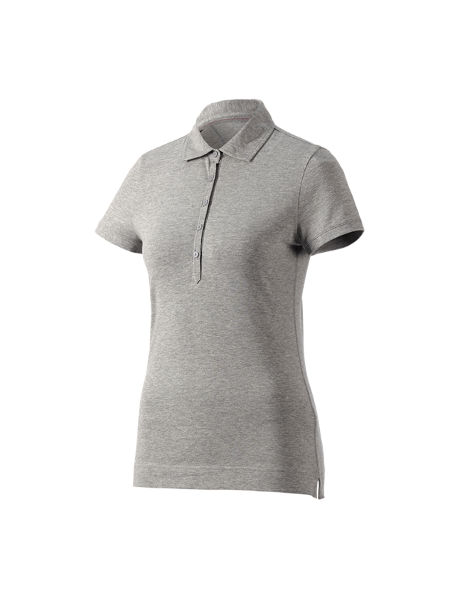 Shirts & Co.: e.s. Polo-Shirt cotton stretch, Damen + graumeliert