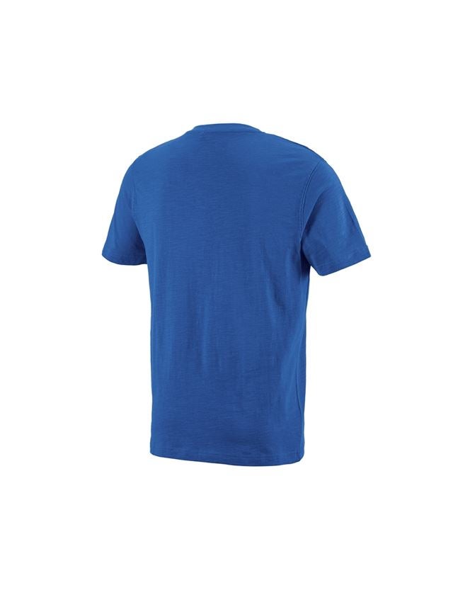 Menuisiers: e.s. T-shirt cotton slub V-Neck + bleu gentiane 1