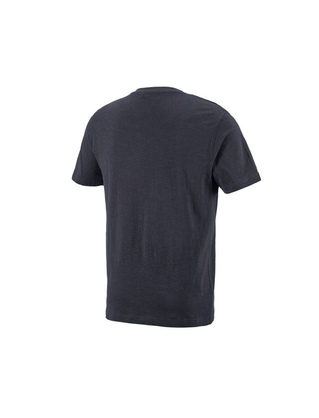 Shirts & Co.: e.s. T-Shirt cotton slub V-Neck + saphir 1