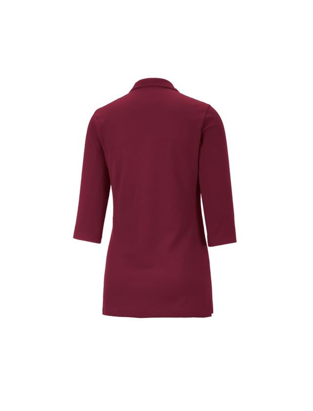 Shirts & Co.: e.s. Piqué-Polo 3/4 Arm cotton stretch, Damen + bordeaux 1