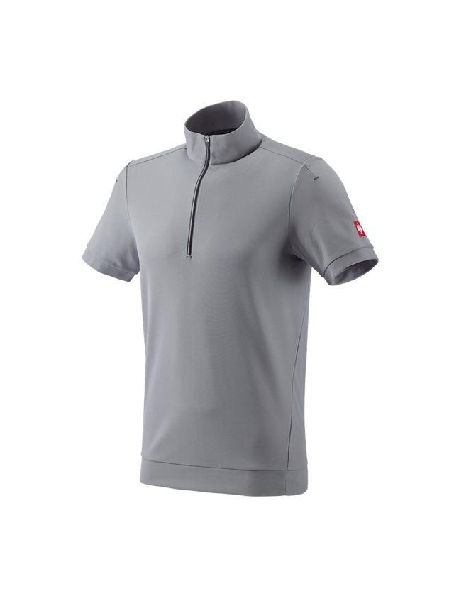 Shirts & Co.: e.s. Funktions ZIP-T-Shirt UV + platin/anthrazit