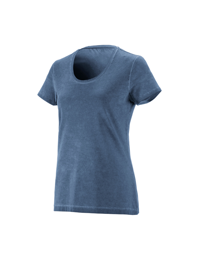 Shirts & Co.: e.s. T-Shirt vintage cotton stretch, Damen + antikblau vintage 3