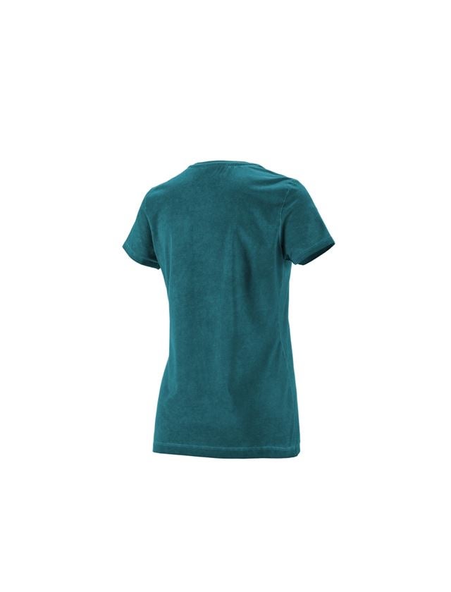 Hauts: e.s. T-Shirt vintage cotton stretch, femmes + cyan foncé vintage 4