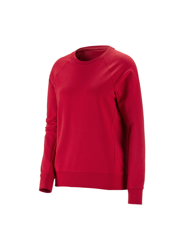 Thèmes: e.s. Sweatshirt cotton stretch, femmes + rouge vif
