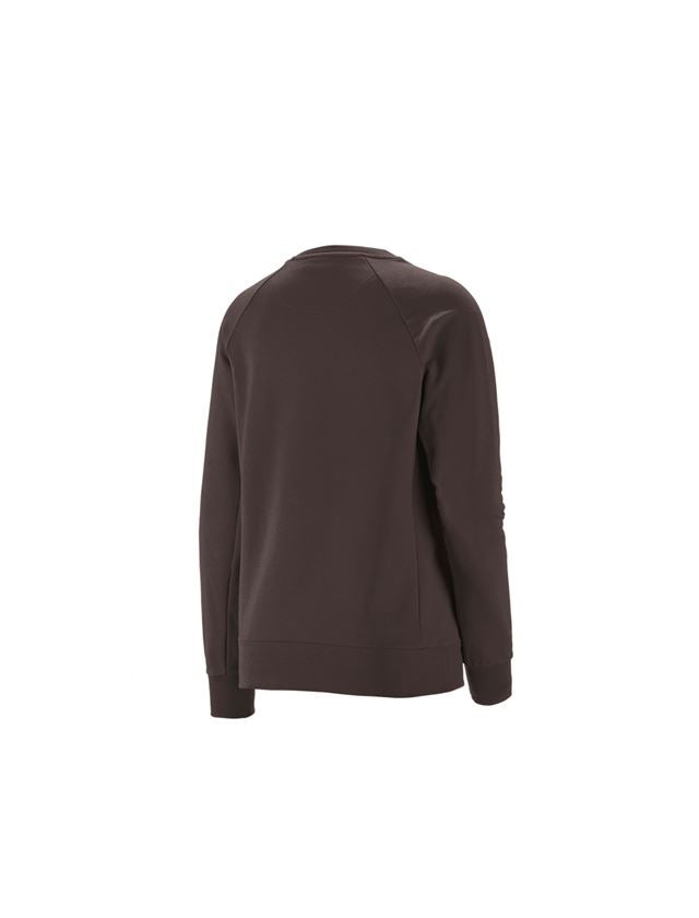 Hauts: e.s. Sweatshirt cotton stretch, femmes + marron 1