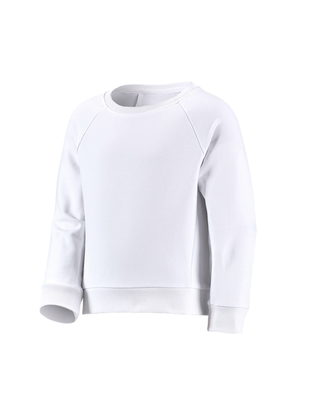 Hauts: e.s. Sweatshirt cotton stretch, enfants + blanc