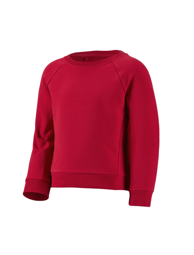 Hauts: e.s. Sweatshirt cotton stretch, enfants + rouge vif