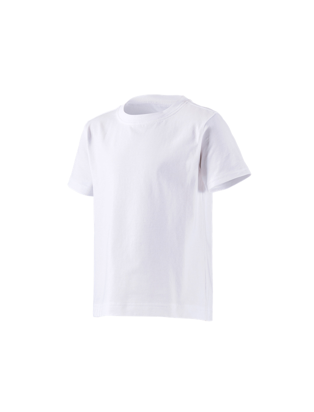 Hauts: e.s. T-shirt cotton stretch, enfants + blanc