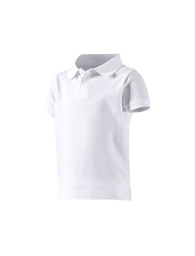 Shirts & Co.: e.s. Polo-Shirt cotton stretch, Kinder + weiß