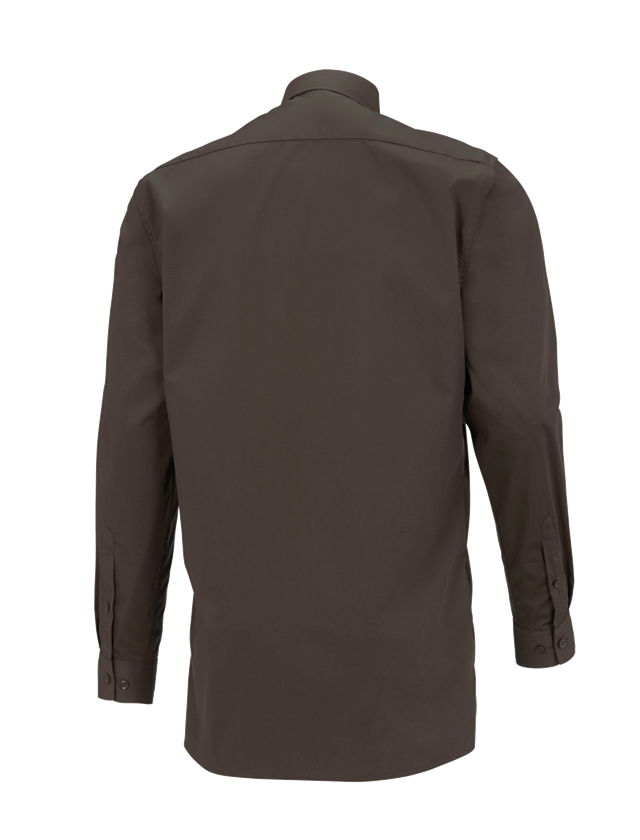 Shirts & Co.: e.s. Servicehemd langarm + kastanie 1